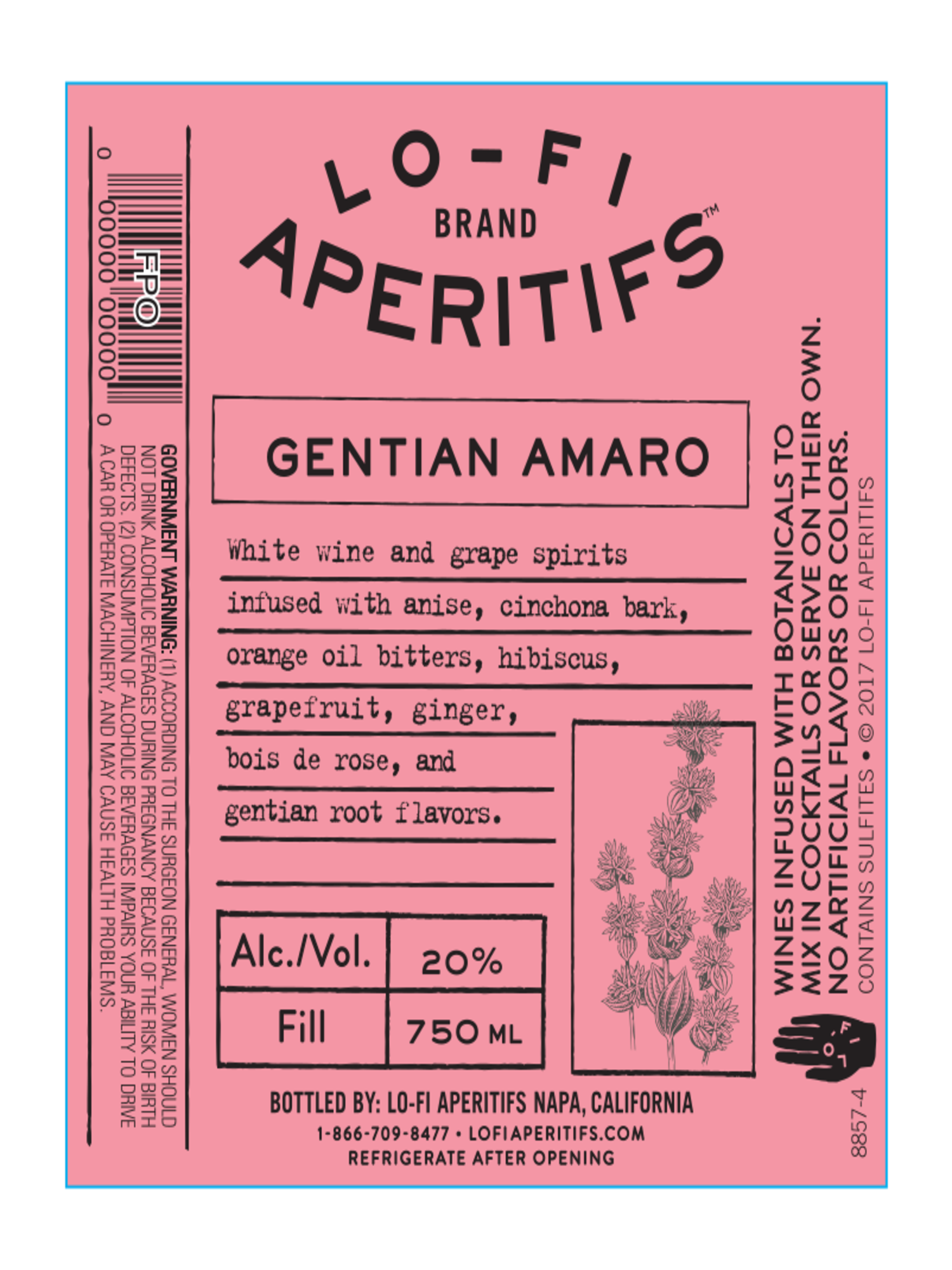 Lo-Fi Aperitifs Gentian Amaro 750ML